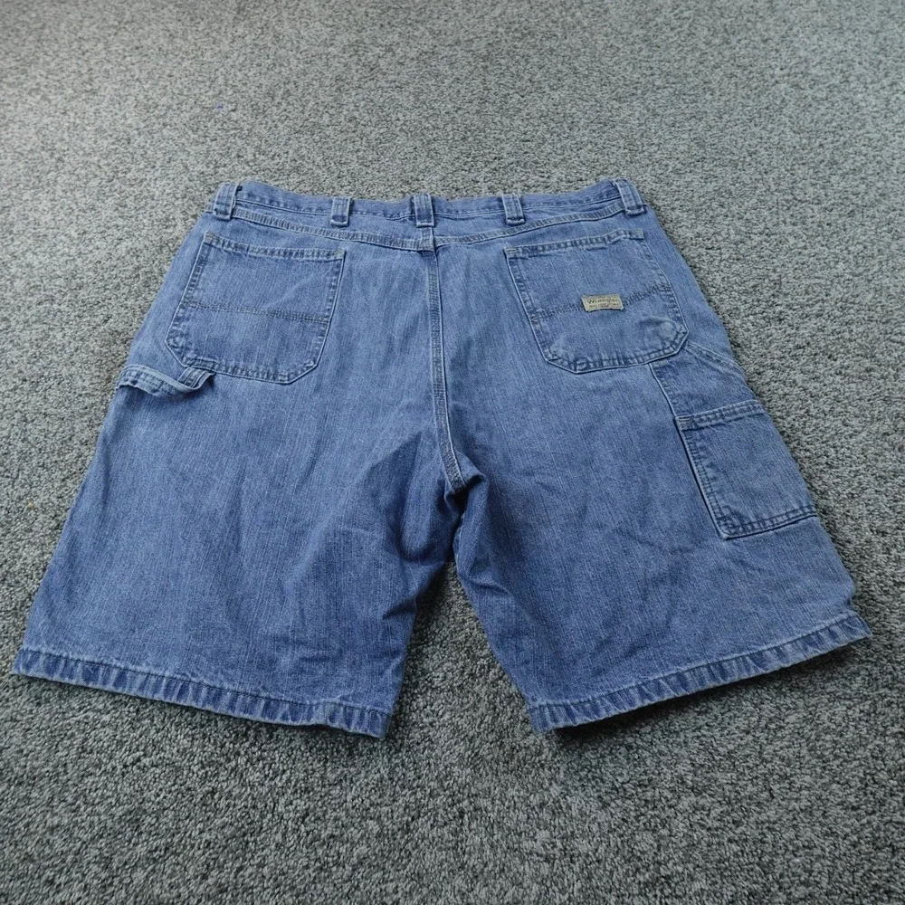 Wrangler Shorts Mens 40 Blue Denim Jean Jorts Carpenter Cargo Utility‎ Work Y2K